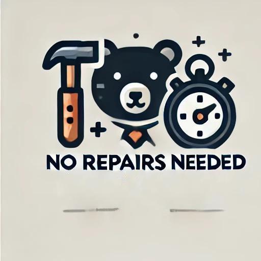 No Repairs Needed icon with bear element